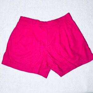 A New Day‎ Hot Pink Linen Blend Pleated Shorts Size 14 Casual Summer